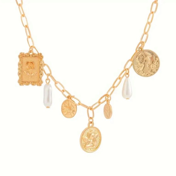 Y2K inspired Faux pearl pendant necklace - Picture 5 of 7